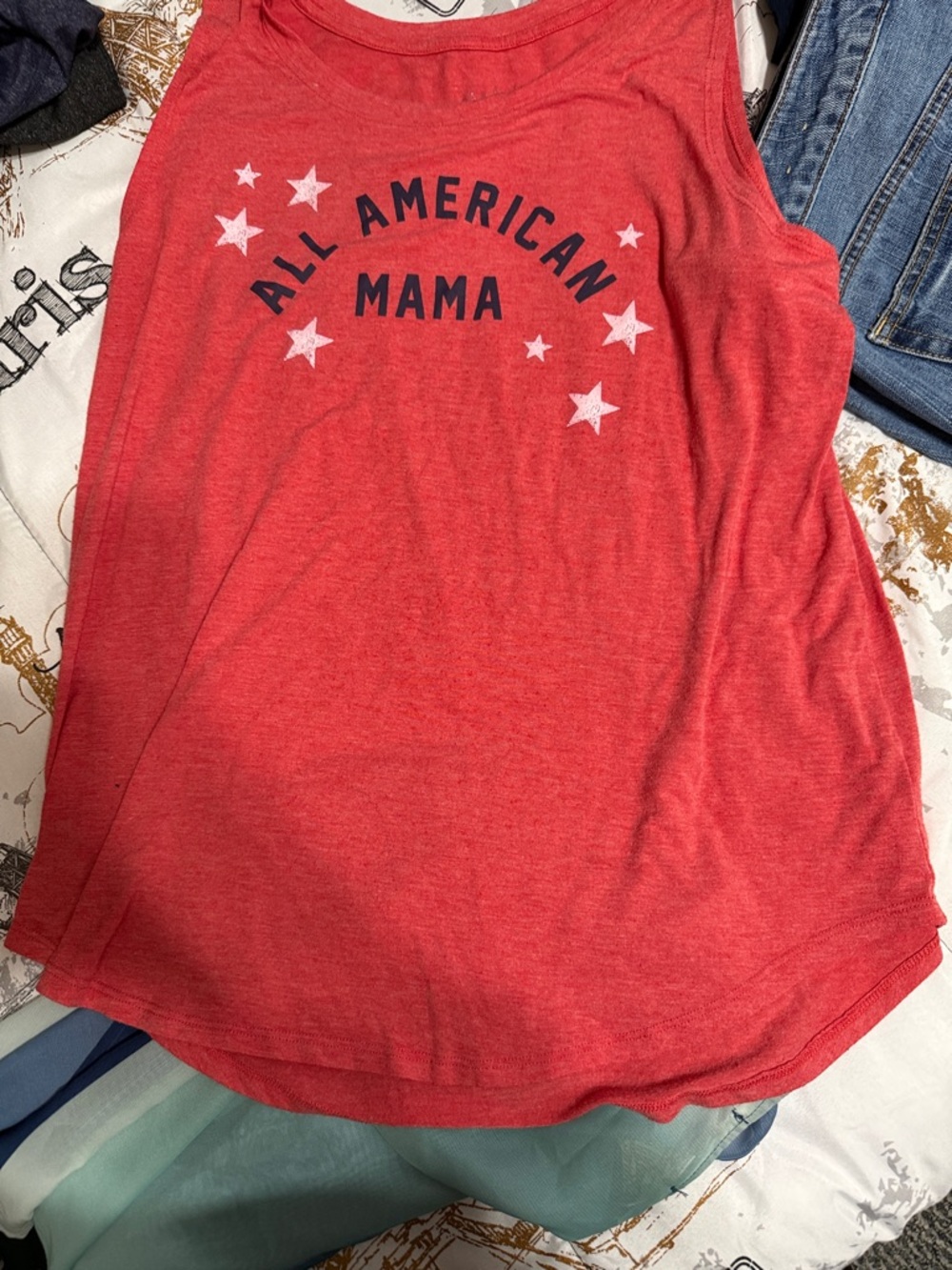 Isabel Maternity by Ingrid & Isabel Red Sleeveless 'All American Mama' Tank